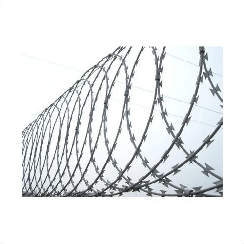 Silver Galvanized Iron Concertina Wire Fence System