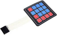 4 X 4 Matrix Keypad Membrane Switch 8 Pins Connector Scm Outside Enlarge Keypad Compatible With Arduino - Blue, 16-button Design, Ultra-thin, Adhesive Backing For Easy Mounting