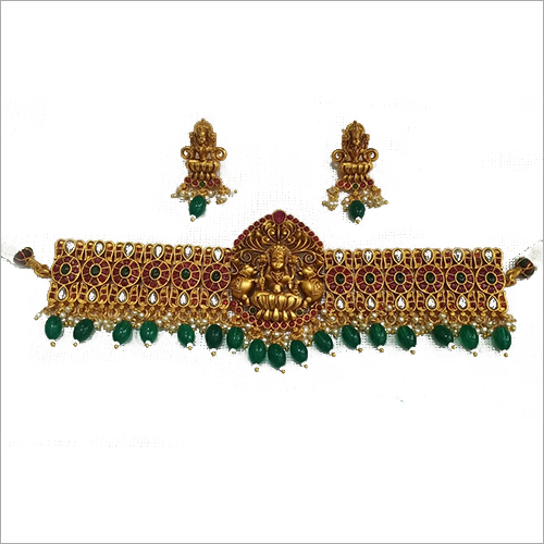 978 Green Kundan Necklace Set