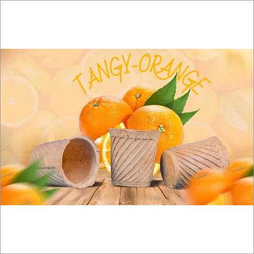 Tangy Orange Edible Cup - Multigrain Material, Customized Size, Polished Surface Finish | Modern Attractive Design, Environmentally-Friendly, Biodegradable
