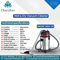 Wet Vacuum Cleaner - Capacity: 30 Liter Liter/day