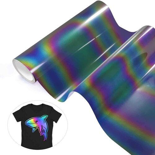 24 inch rainbow reflective heat transfer vinyl