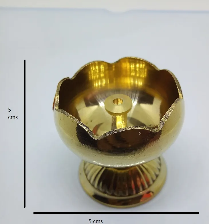 Brass Oil Flower Diya for Puja Small Pital Diya