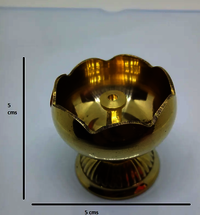 Brass Oil Flower Diya for Puja Small Pital Diya