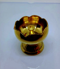 Brass Oil Flower Diya for Puja Small Pital Diya