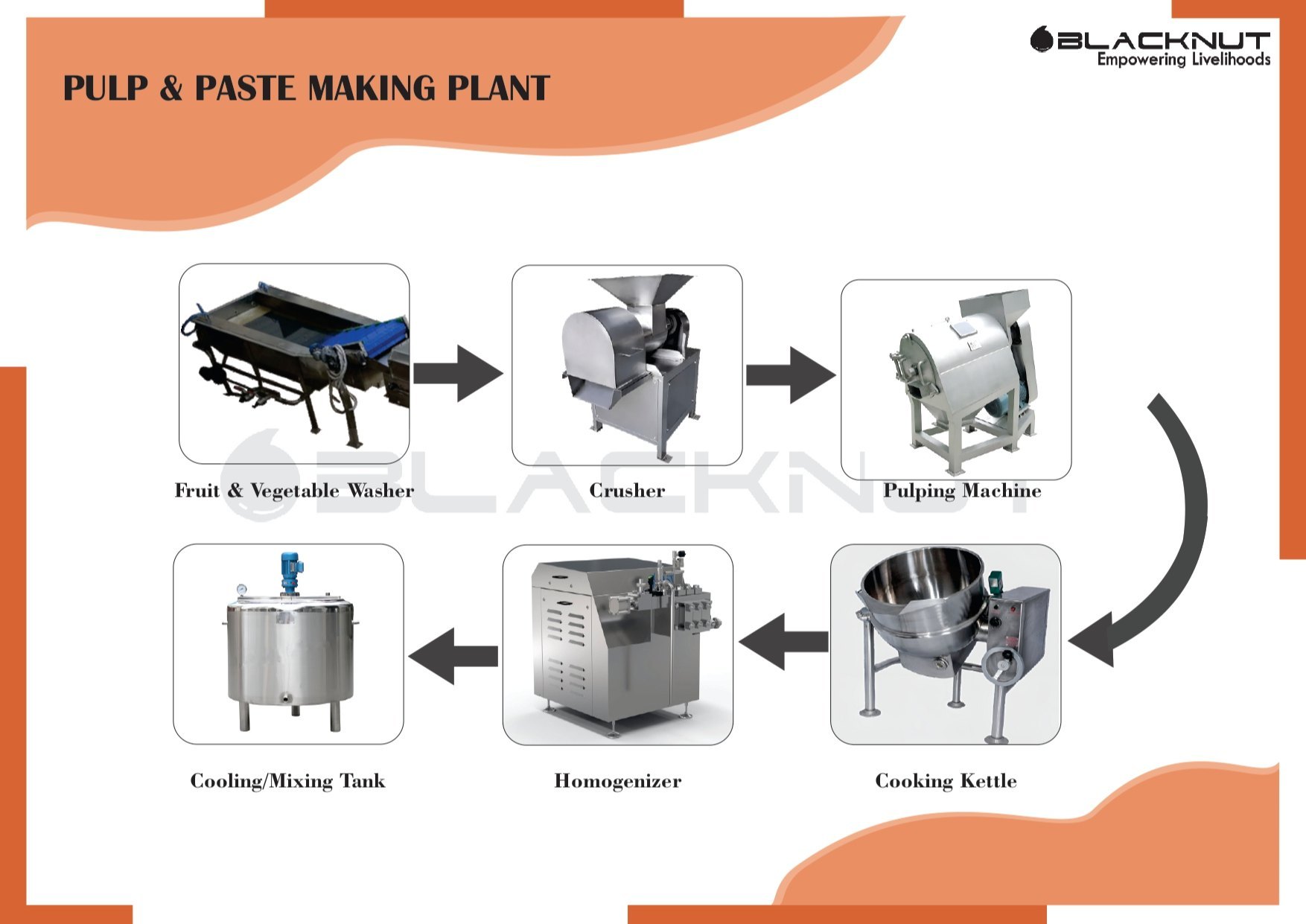 Carrot Pulp Making Plant Capacity: 100-1000 Kg/Hr