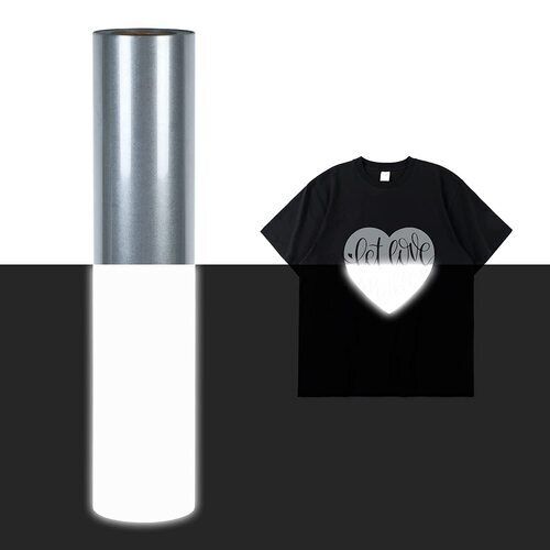 Silver Reflective Iron On Heat Transfer Vinyl  Good Quality Used For T-Shirt