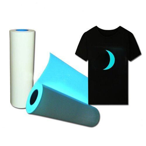 Glow in the dark blue heat transfer vinyl  T-shirt press...