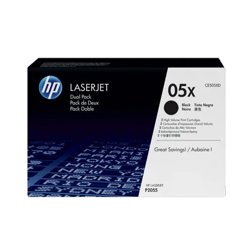 Hp 05X 2-Pack High Yield Black Original Laserjet Toner Cartridges For Use In: Printer