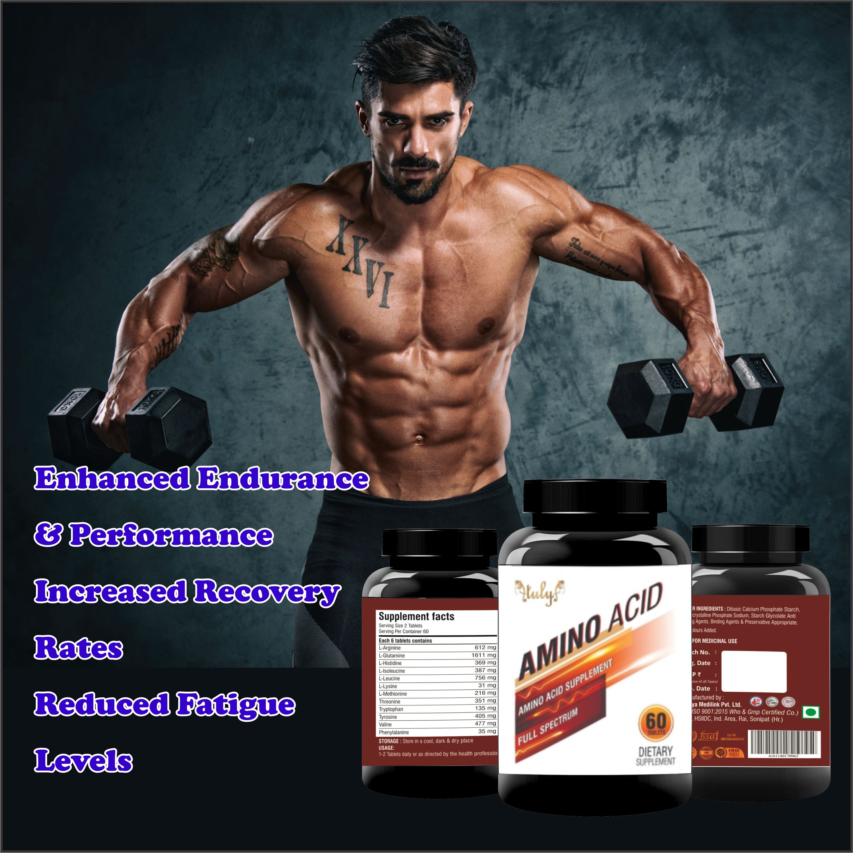 Amino Acid Tablets for Muscles Extra Energy High Recovery Rates Fatigue Level