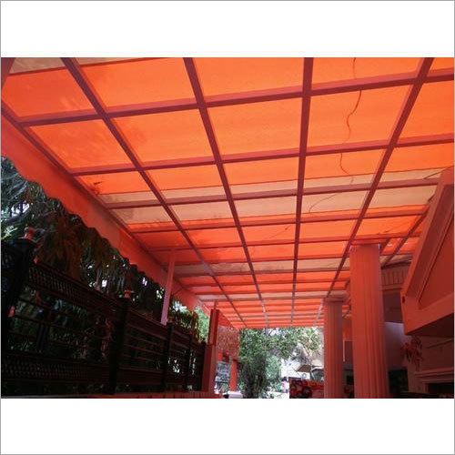 Terrace Awning - Metal Frame, Smooth Finish, Weight 1-100 Kg | Orange Sunshade, Waterproof, Ideal For Terraces And Sidewalks