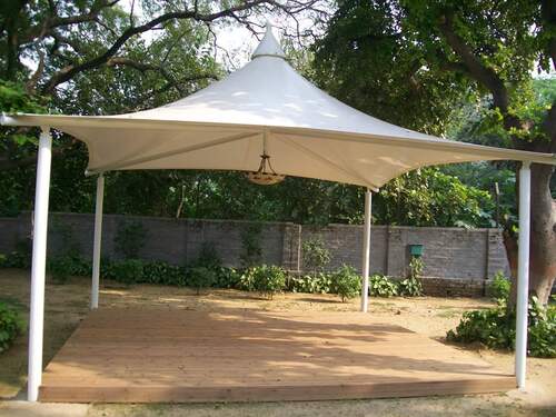 White Canopy - Metal Frame, Smooth Finish , Weather-Resistant Shelter for Gardens, Lawns, and Terraces