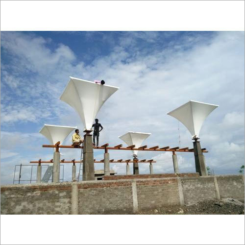Lamp Tensile Structures - Metal Rods & Fabric Membrane, White Shade for Carport, Hotel, Restaurant, House, Villa, Warehouse, Workshop