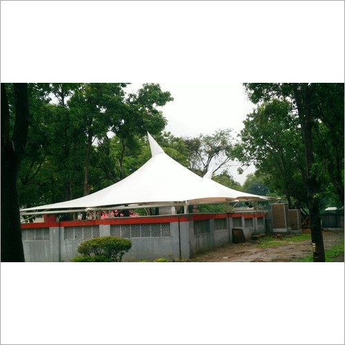Tensile Structure - Metal Sheet & PVC Panel , 10 Years Lifespan, White Color for Carports, Hotels, Plant Warehouses & Workshops