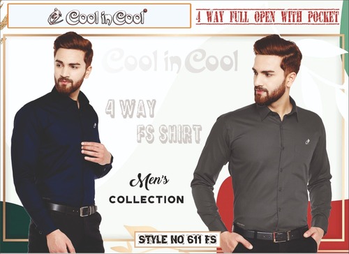 Mens 4 Way Shirts - Cotton Blend, Sizes S, M, L, XL | Cool In Cool Full Sleeve Design for Maximum Comfort and Flexibility