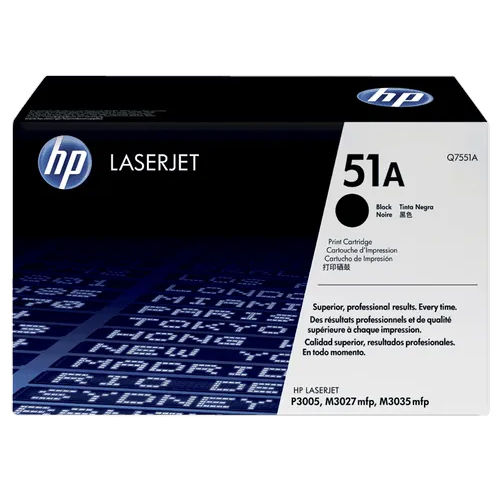 Hp 51A Black Original Laserjet Toner Cartridge (Q7551A) For Use In: Printer