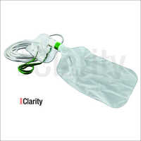1 Ltr Oxygen Mask With Rebreathing Bag - Non-toxic Material, 1 M Tube Length, Transparent Color | Designed For Hospital Use, Portable, New Condition