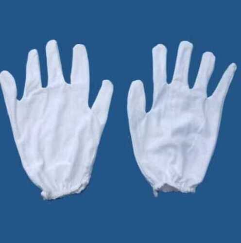 HOSIERY GLOVES - Cotton, Medium Size, Classic White Color | Knitted Design with Secure Elastic Wrist Closure