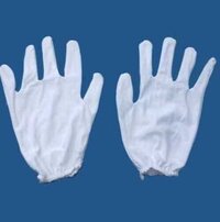 Hosiery Gloves - Cotton, Medium Size, Classic White Color | Knitted Design With Secure Elastic Wrist Closure