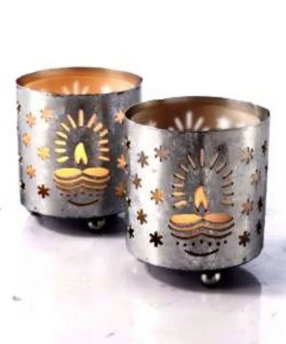Golden Brass Diwali Gift Items Votive Holder