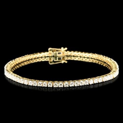 Yellow Gold Tennis Bracelet Lab Grown Diamond