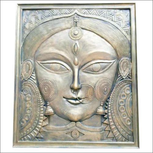 Fiber Glass Durga Face Wall Hanging Mural