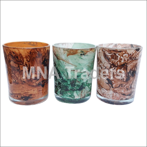 Modern Arts Marble Finish Glass Candle Jar
