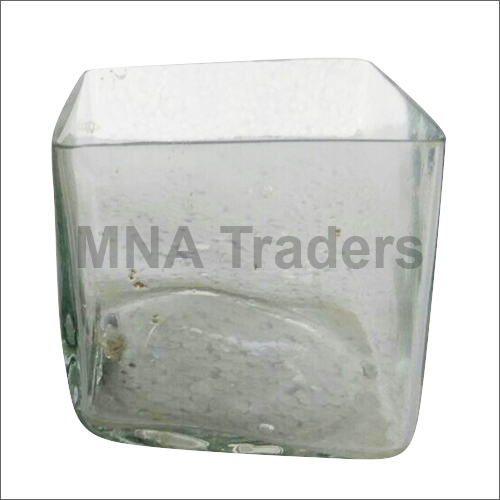 Modern Arts Square Clear Glass Candle Votive Jars