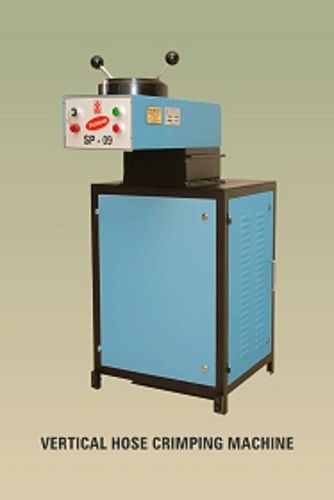 Blue And Black Vertical Hose Crimping Machine