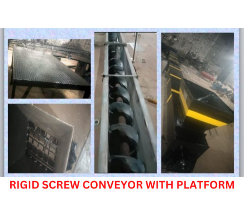 Grey Rigid Screw Conveyor With Platform