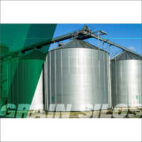 Silver Milltec Industtrial Grain Silos