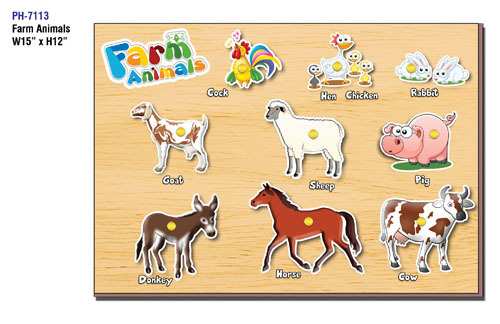 Farm Animals (Educational Wooden Tray)