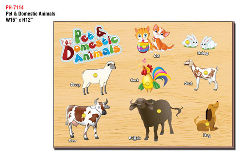 Pet and Domestic Animals (Educational Wooden Tray)