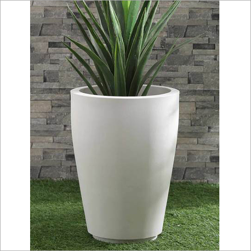 White Large Fiber Flower Pot