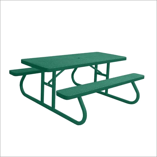 Stainless Steel Green Picnic Table