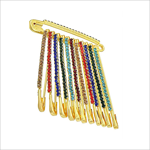 12 Colour Stone Safety Pins