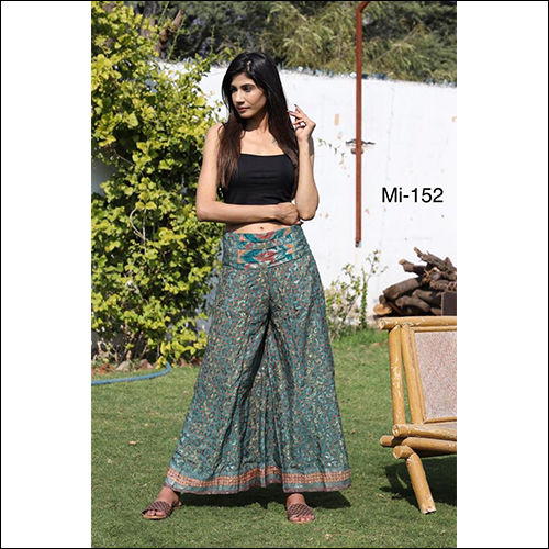 Source Ladies Silk palazzo  Vintage Silk Saree Pants  Umbrella Trouser  Pants  Boho Palazzo trouser Wholesale silk palazzo pants on malibabacom