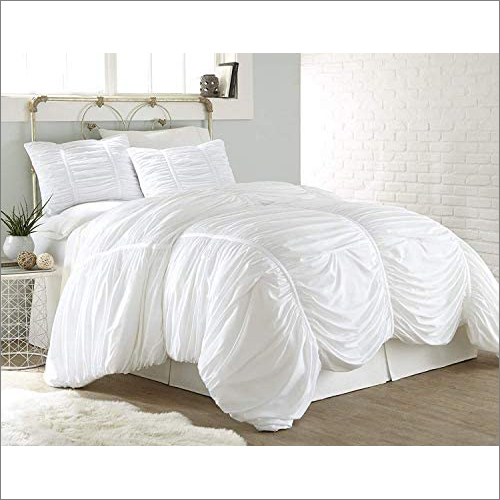 Washable Ruched Egyptian Cotton Duvet Cover Set