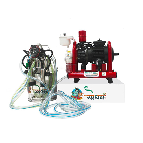 Silver-Red Gs 150 Milking Machine With Single Bucket For Cows And Buffaloes