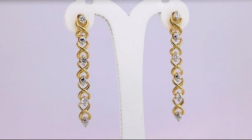 Round Diamond Earring  HPHT TCW 3.00ct 14K Yellow gold 4.0 gm