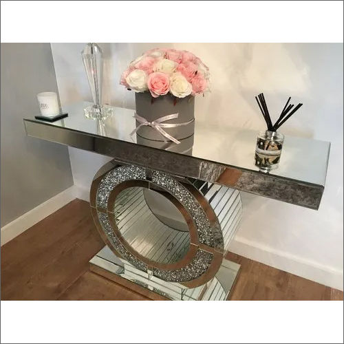 Glossy Venetian O Shaped Mirrored Console Table