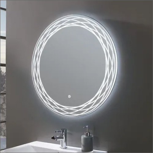 Silver Circular Matt Designed Led Bathroom Mirror