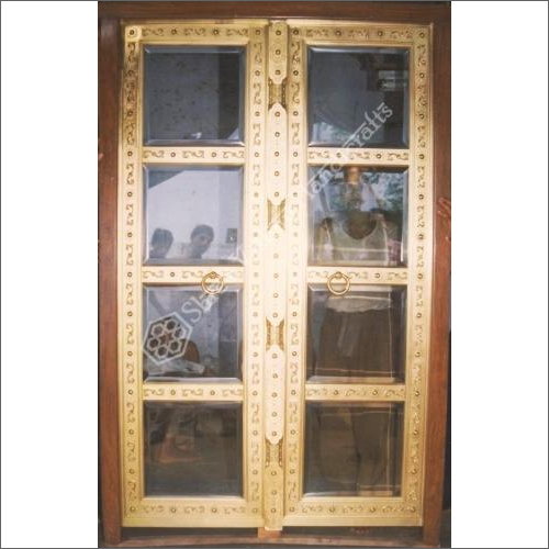 Brass Door with Glass Panel