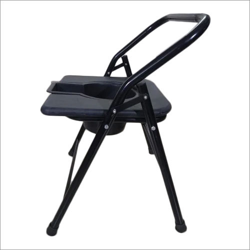 Pvc Black Folding Commode Chair