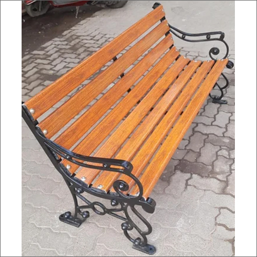 Frp Bench - Cast Iron & Fiber Modern Brown-Black Patio Bench | Durable Easy to Clean Lightweight Moisture Proof Glossy Finish