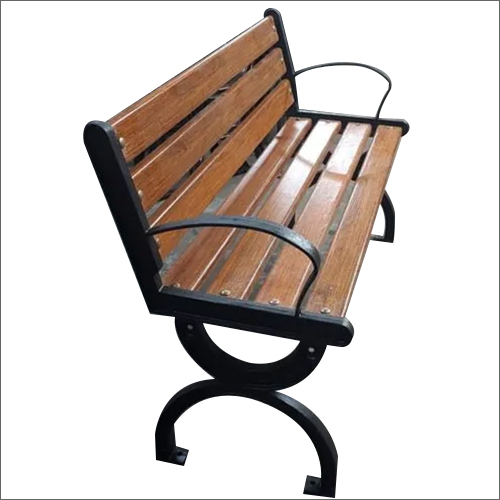 Brown-Black Outdoor Cast Iron Garden Bench