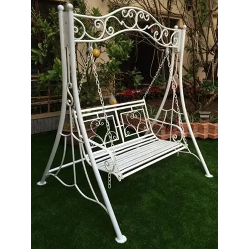 White Wrought Iron Garden Jhula