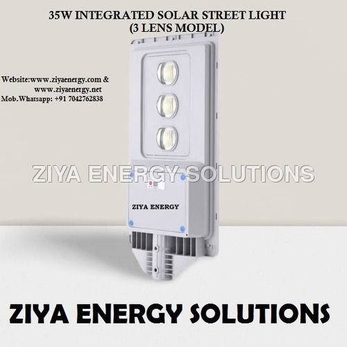 Cool White 35W Integrated Solar Street Light (3 Lens Model)