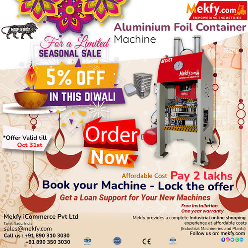 Red With White Aluminium Foil Container Machine In Chennai