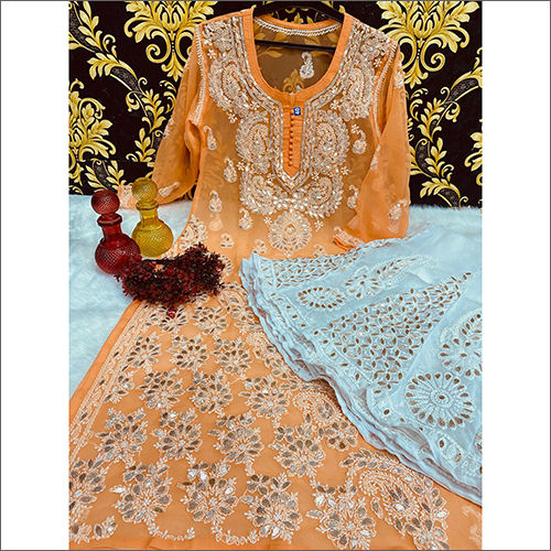 Georgette Chikankari Sharara